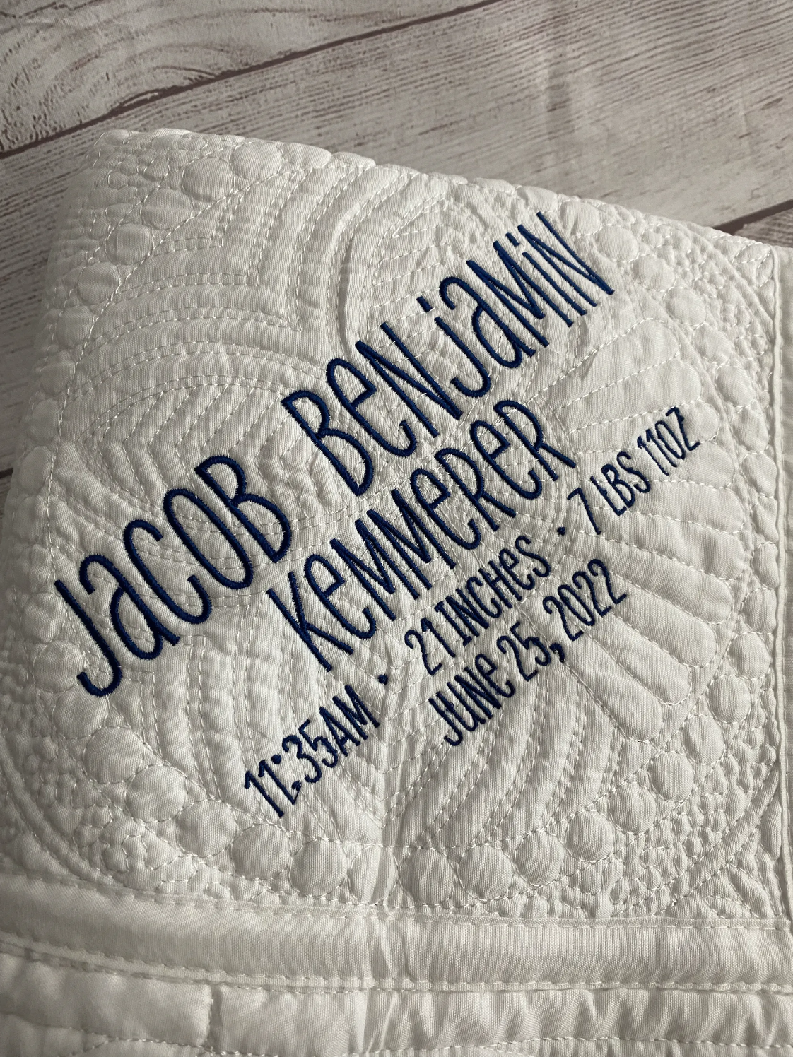 Personalized Heirloom baby quilt