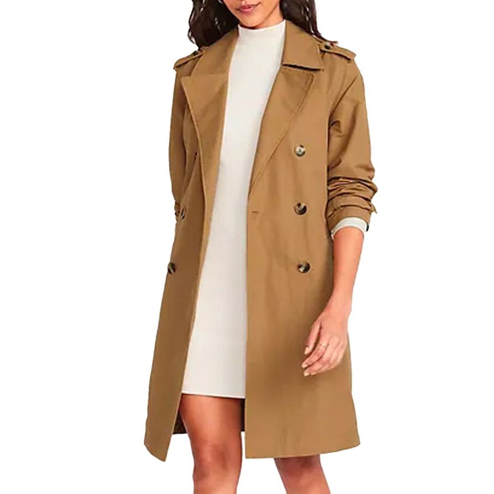 Double-Breasted Tie-Belt Trench Coat for Women