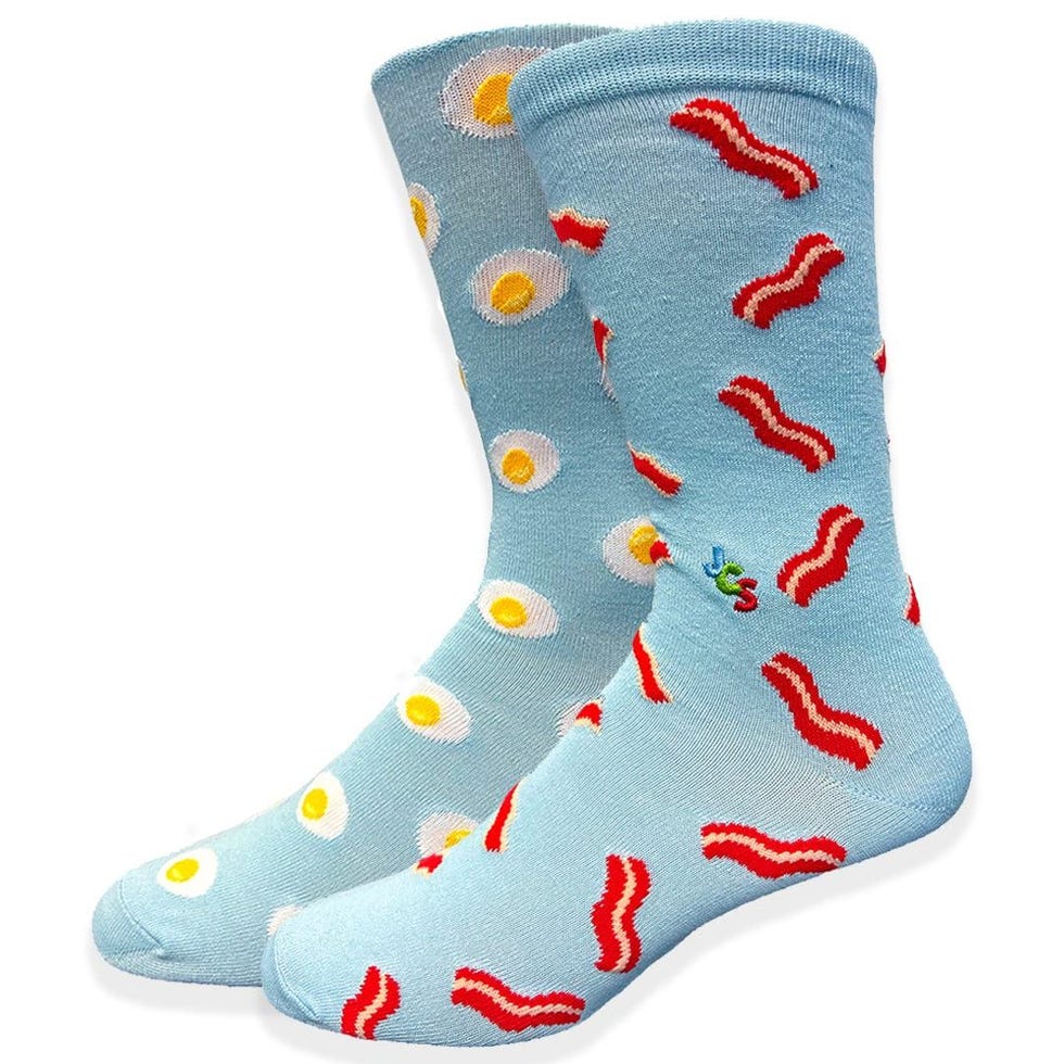 Mismatched Eggs and Bacon Crew Socks Mismatched Eggs and Bacon Crew Socks