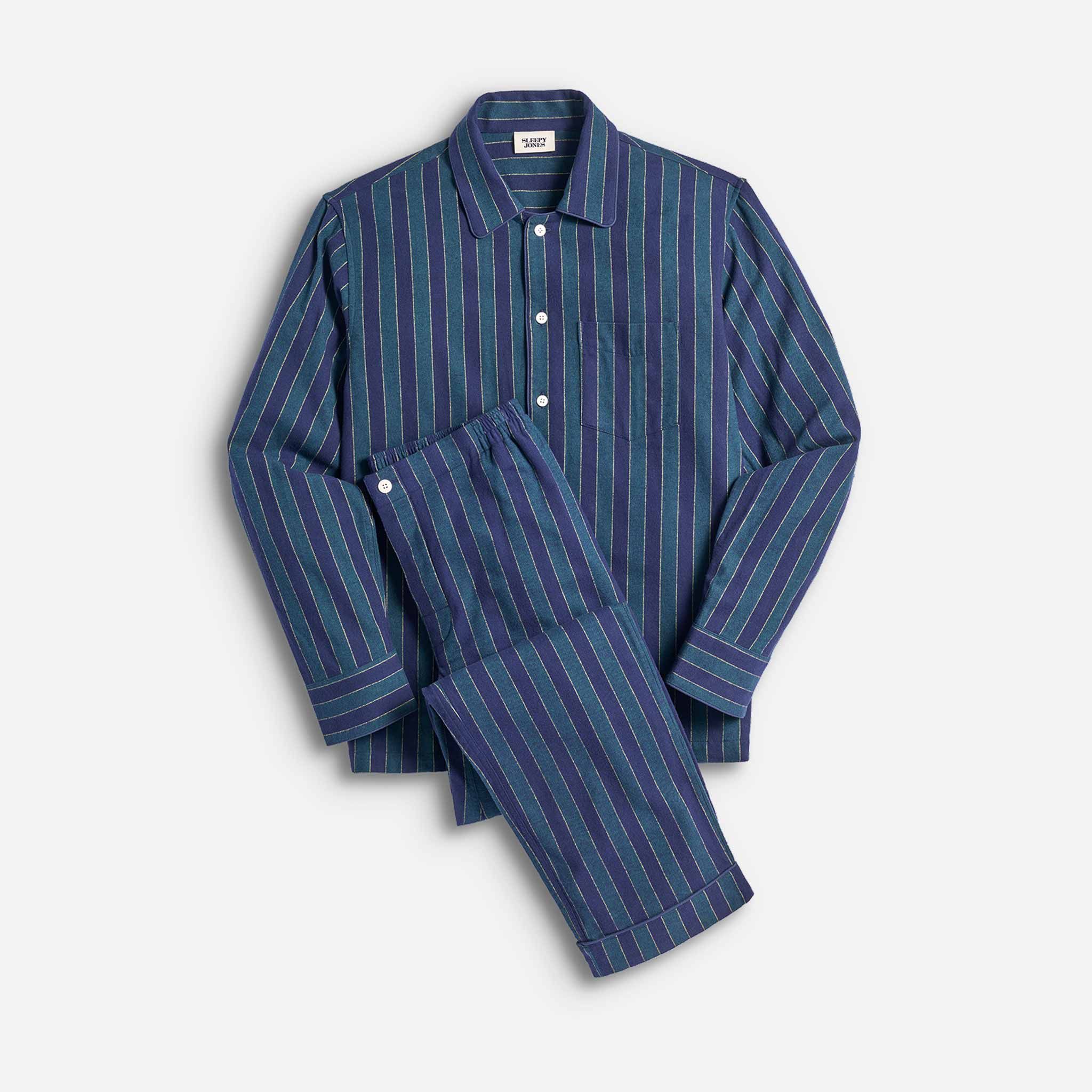 Mens pyjamas button discount up