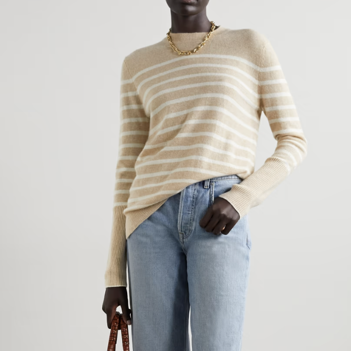 AAA Lean Lines Striped Cashmere Sweater
