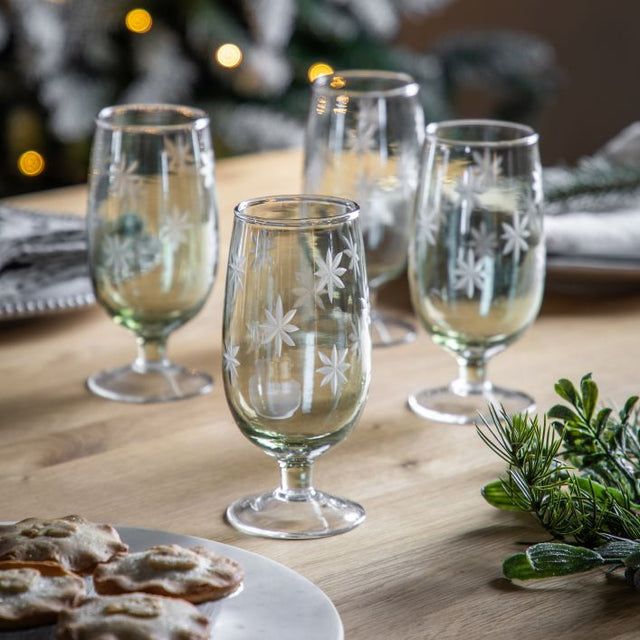 Stemless Christmas Lights Wine Glass Tumblers Glasses Set of 2