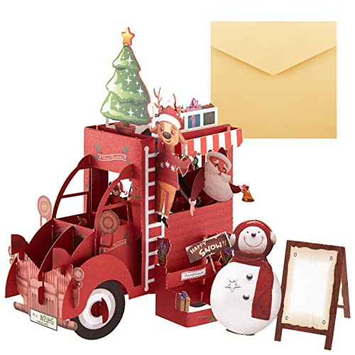 Tarjeta 3D El camión de la Navidad