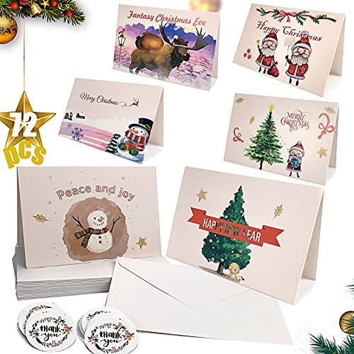 Tarjetas de Navidad con sobres y pegatinas 