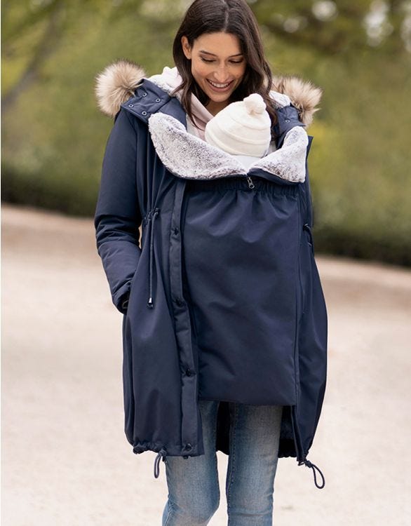 Navy Blue 3 in 1 Winter Maternity Parka