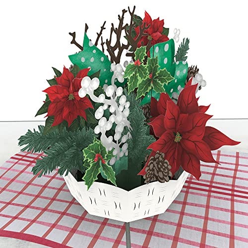 Tarjeta para niños diseño de flores navideñas