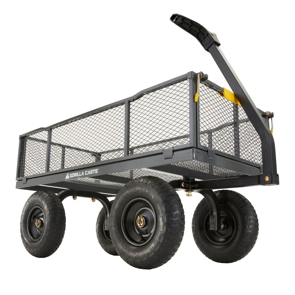 6-cu ft Steel Yard Cart in Gray