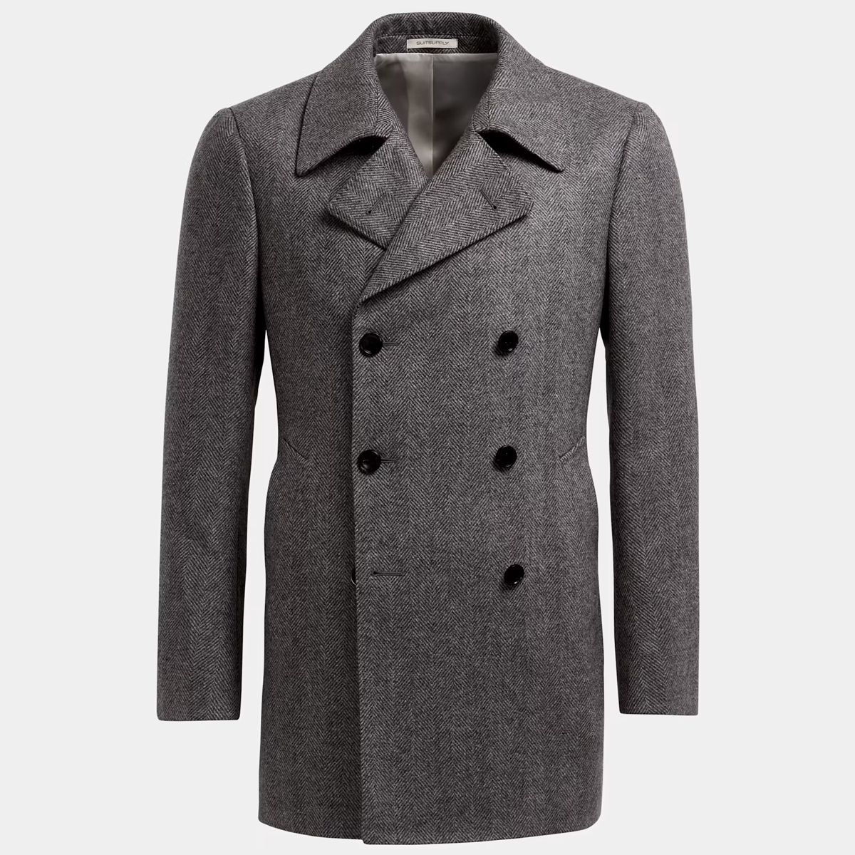 Grey on sale peacoat mens