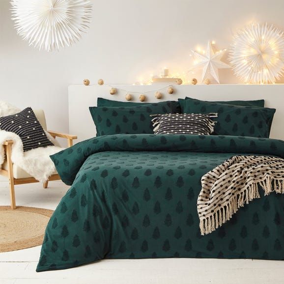 Furn Tufted Tree Green Duvet Cover and Pillowcase Set