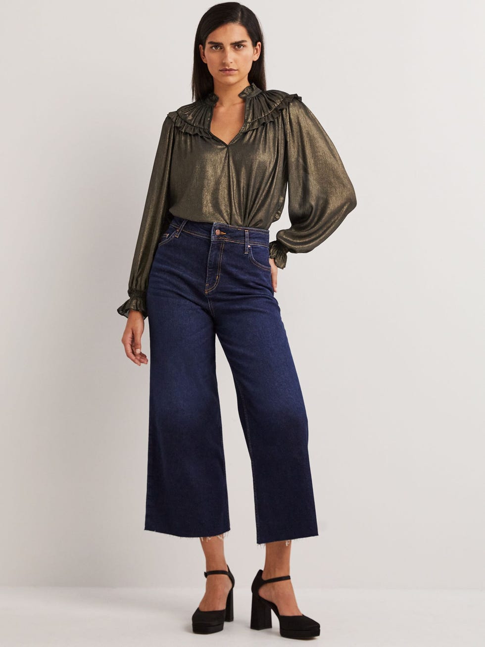Boden Ruffle Collar Blouse