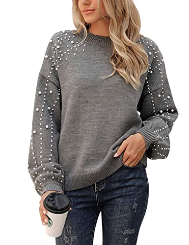 Pearl-Beaded Knit Sweater