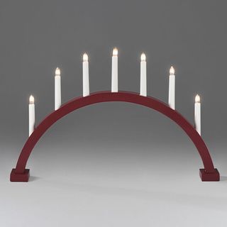 Candlestick curved 7 red bulb