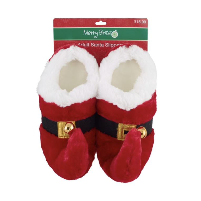 Merry Brite Adult Santa Slippers