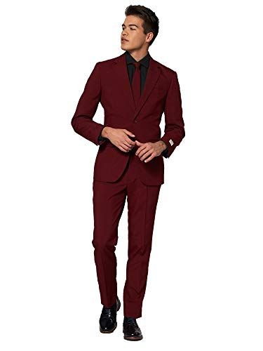 2 Piece Slim Fit Burgudy Red Suit