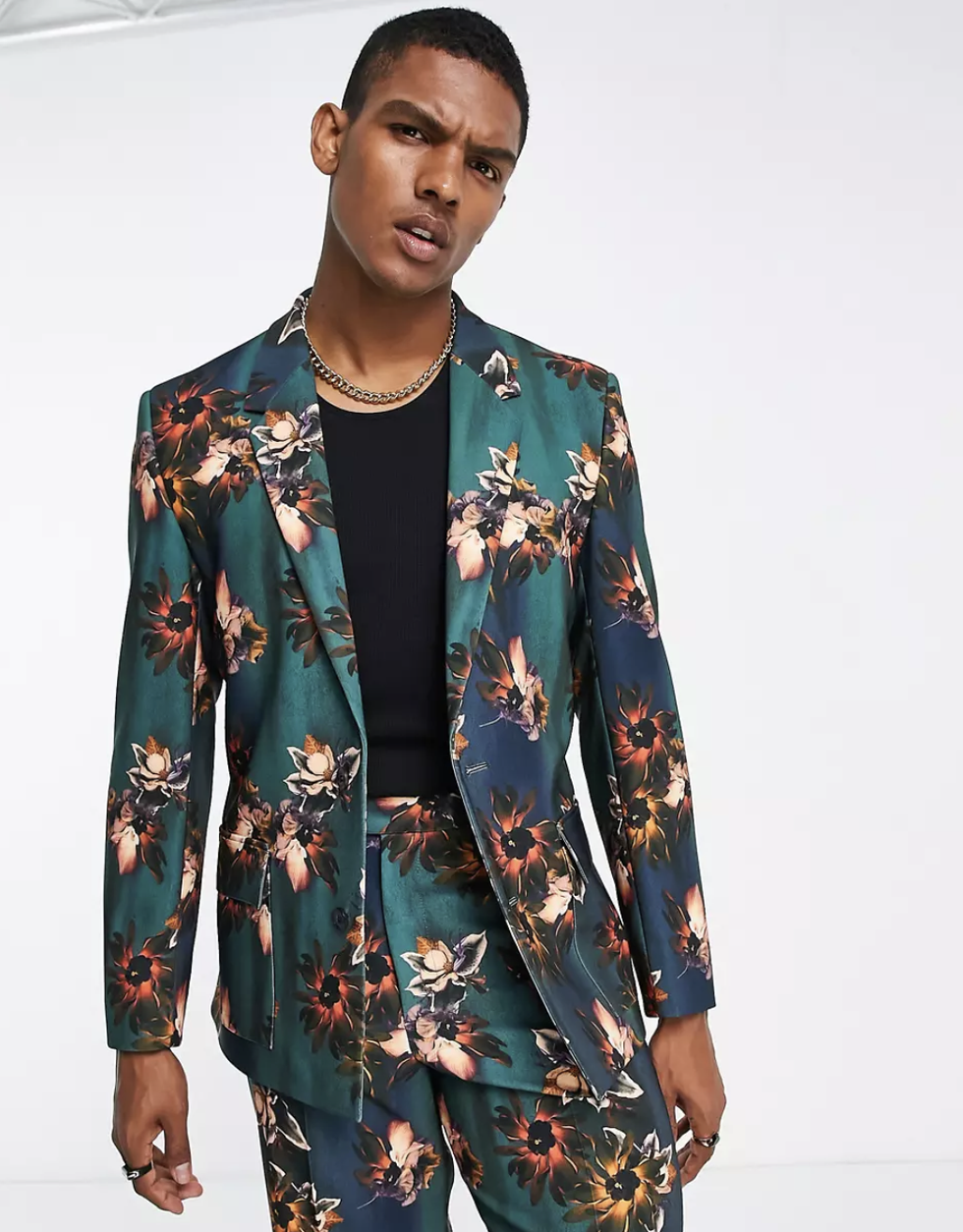 Relaxed Suit Jacket in Floral Print