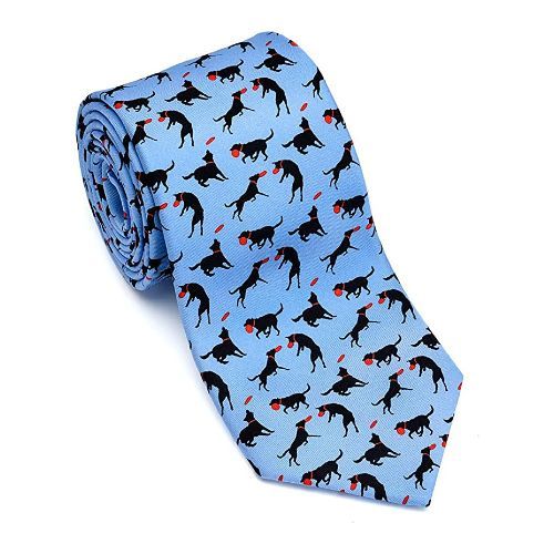 Men's Frisbee and Dog Silk Necktie