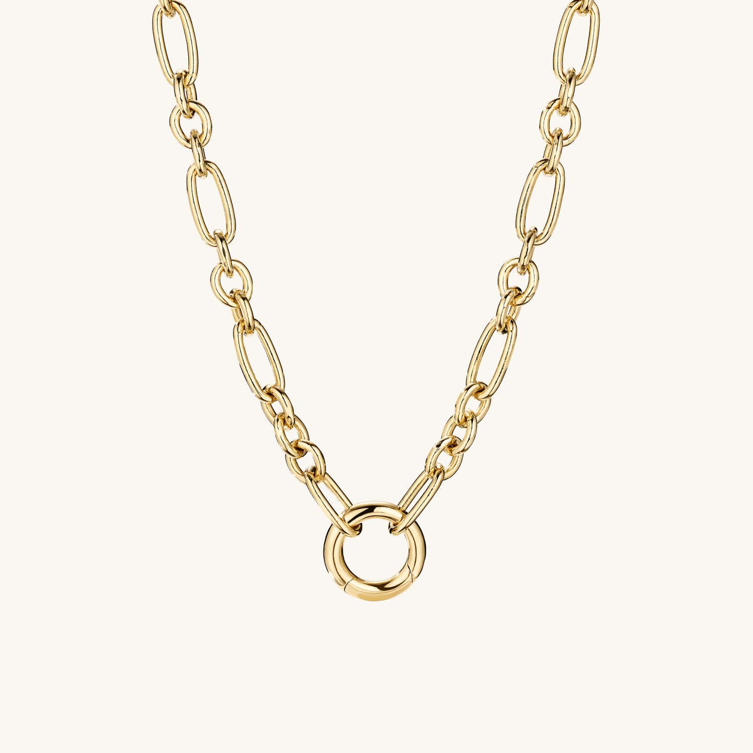 Mixed Link Chain Charm Necklace