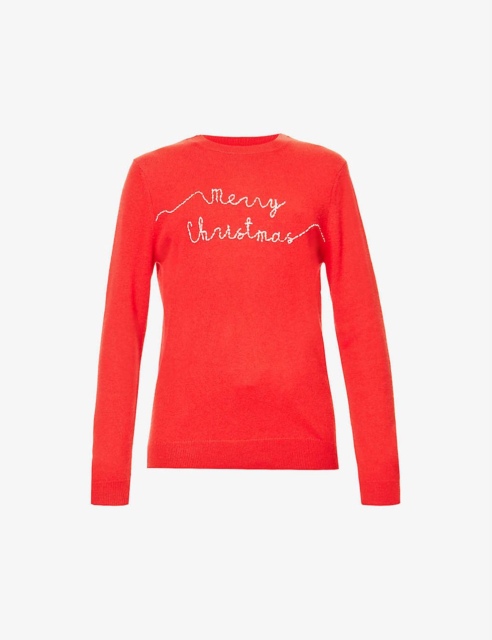 Merry Christmas wool and cashmere-blend jumper