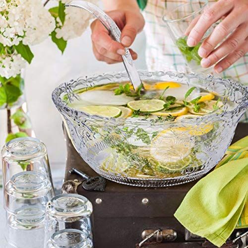 Heavyweight Clear Plastic Punch Bowl With Serving Ladle