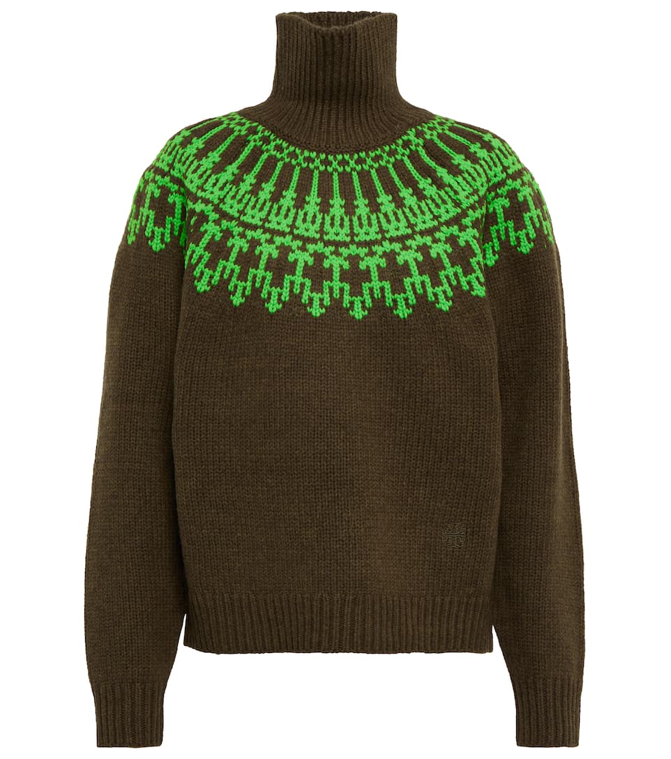 Fair Isle turtleneck wool-blend sweater
