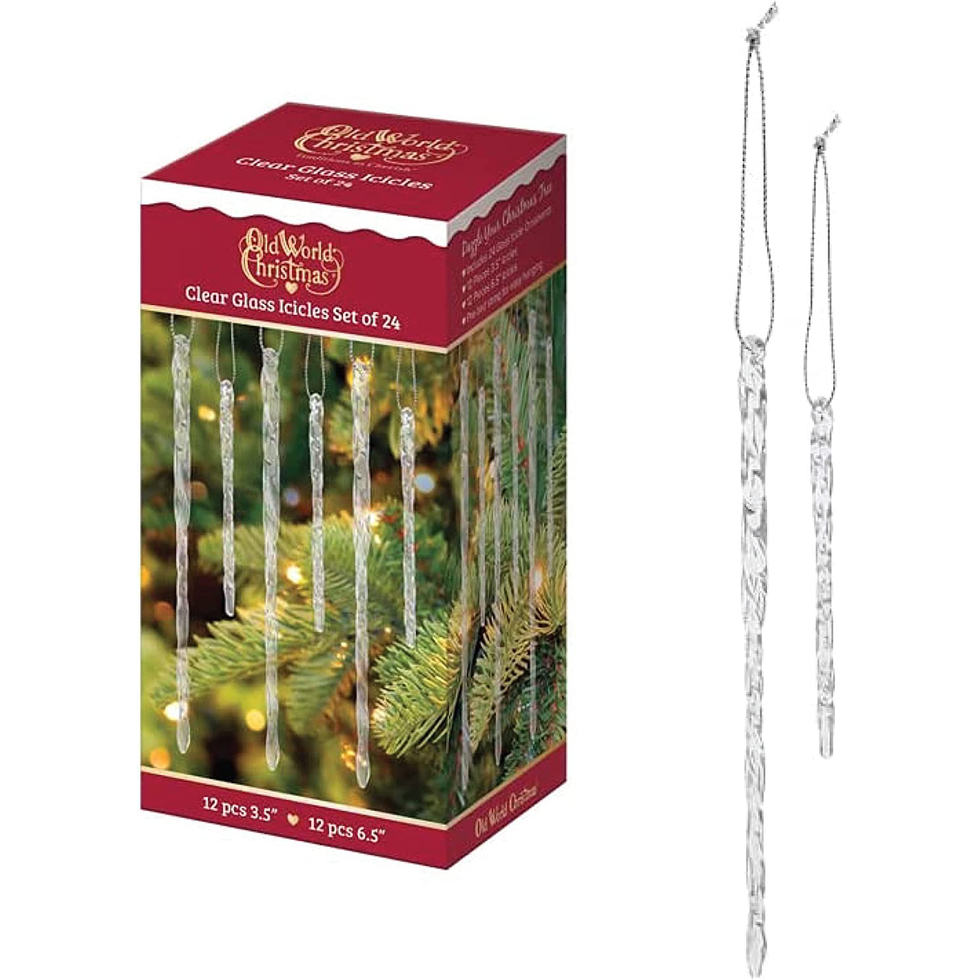 Clear Glass Icicle Ornaments