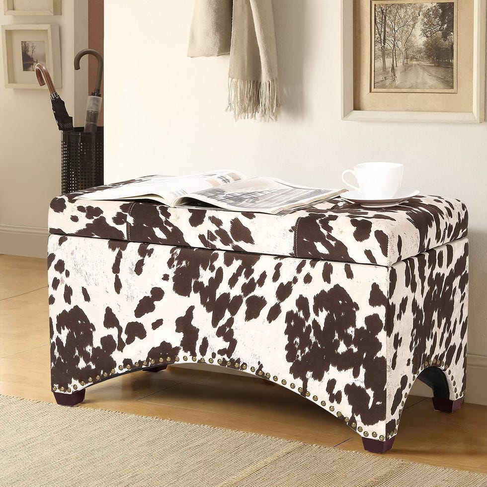 Deco De Ville Lift Top Storage Ottoman Bench