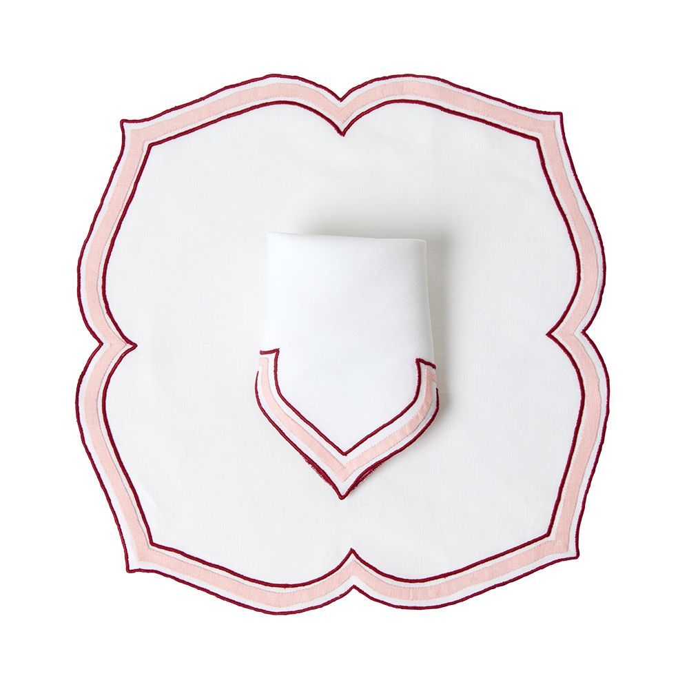 Crimson & Crepe Placemat And Napkin