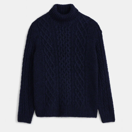 Fisherman Cable Turtleneck Sweater