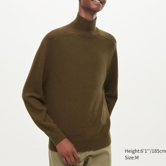 U Crepe Wool Turtleneck Sweater