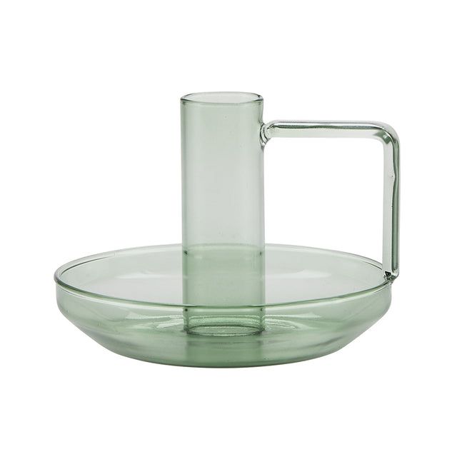 Casimir Glass Candle Holder in Green