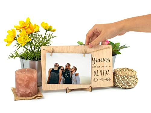 Portafotos con pinzas madera