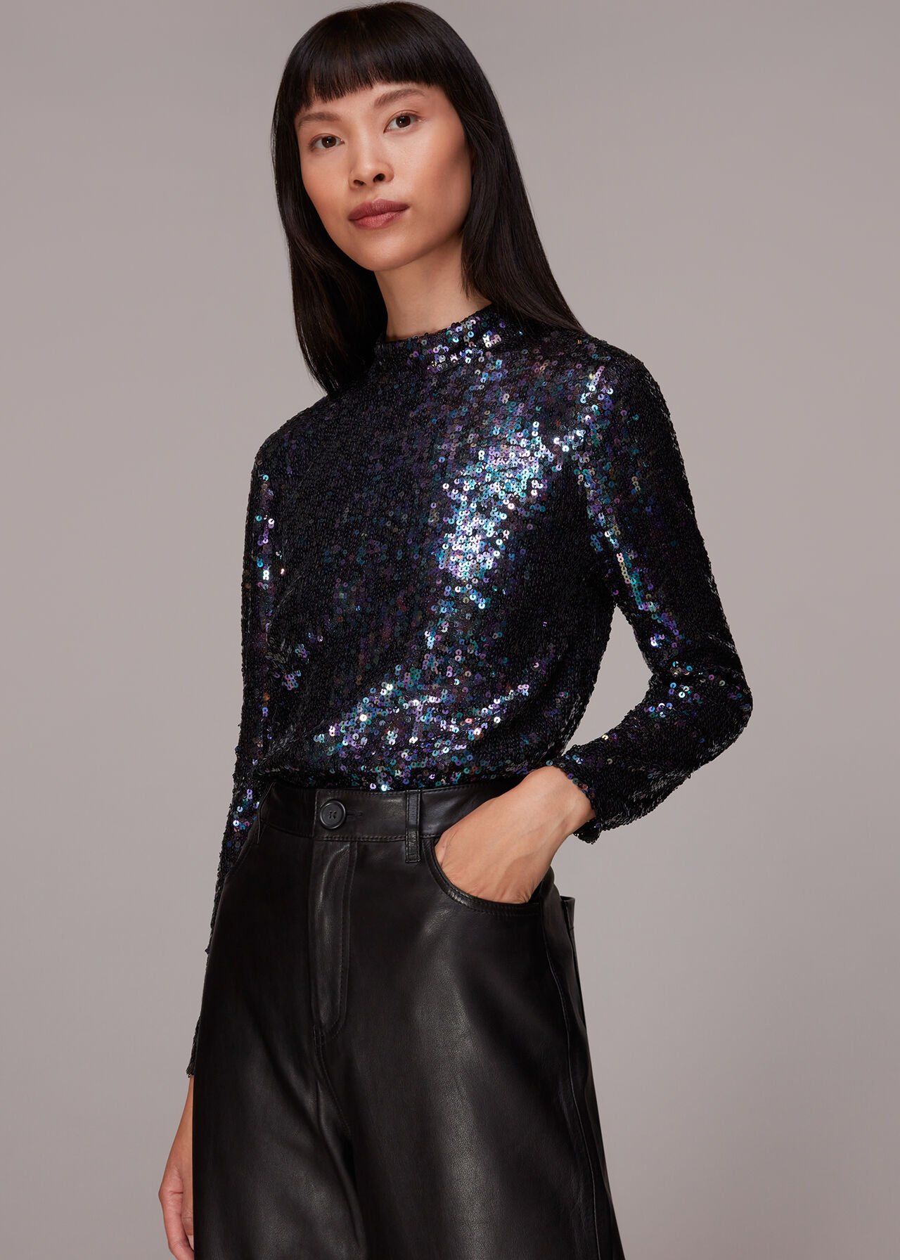 Whistles sequin top