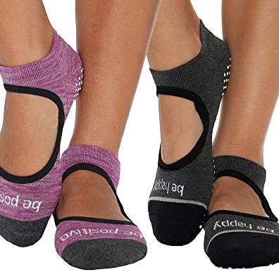 Sticky Barre Grips Slipper Socks 3 Pack Non Slip with Grippers