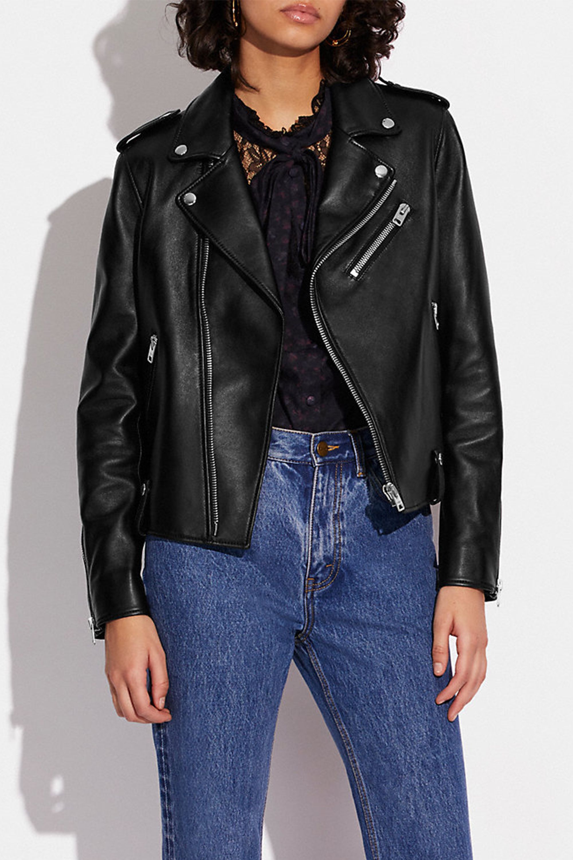 Coach leather sales moto jacket