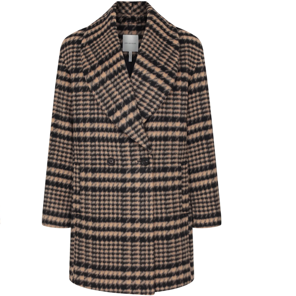 Houndstooth Check Coat