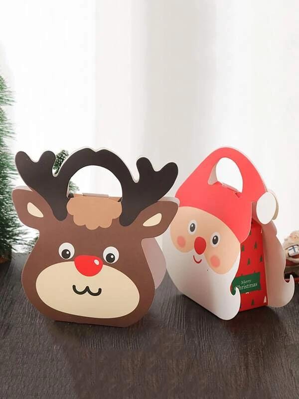 SHEIN Christmas Santa & Deer Design Gift Box