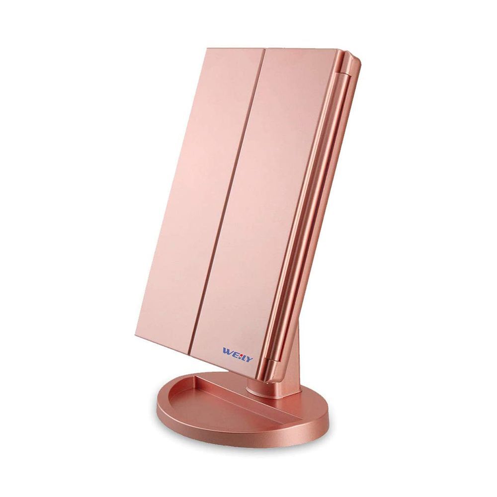 light up makeup mirror rose gold