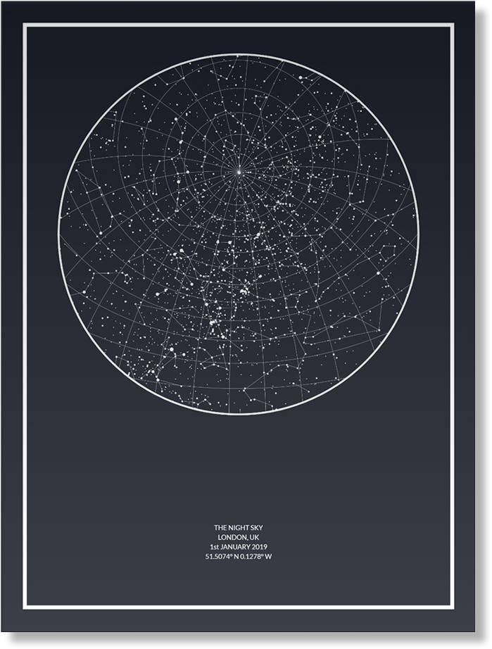 Custom Star Constellation Map