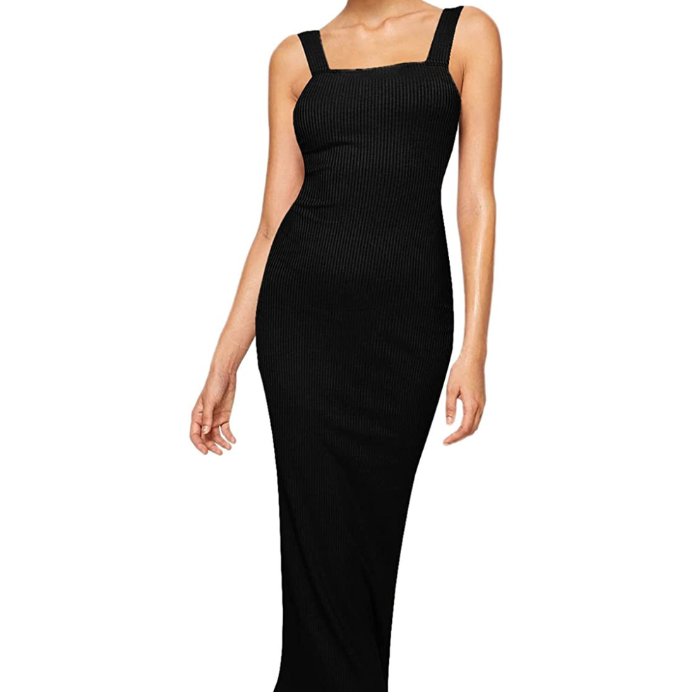 Slit Back Bodycon Midi Dress