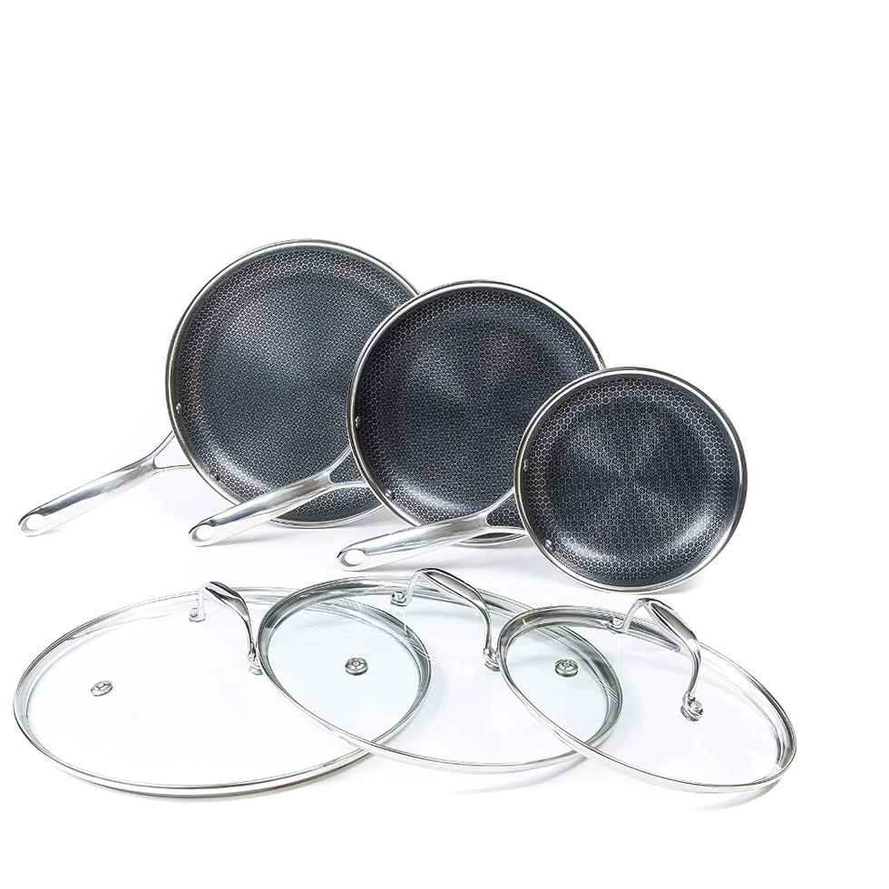 6-Piece Hybrid Stainless Steel Cookware Set With Lids