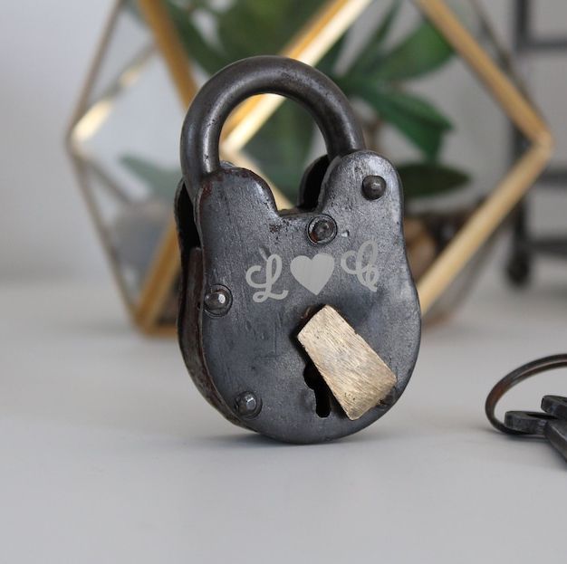Antique Love Lock with Keys