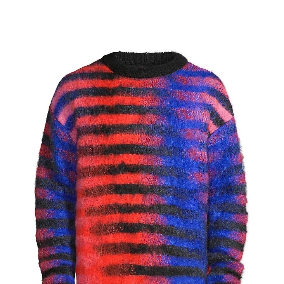 Men's Graphic Stripe Crewneck Sweater