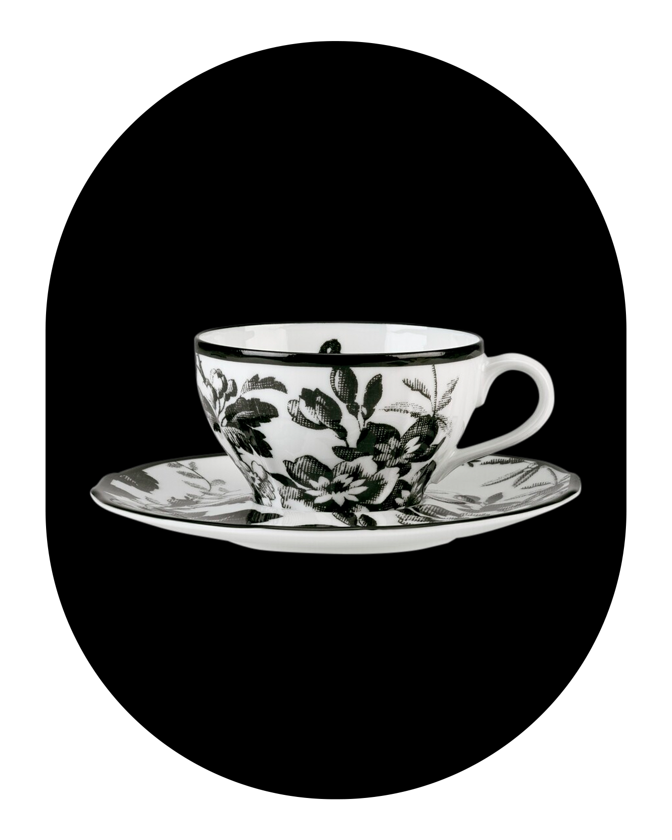 Herbarium teacup and saucer, set of two
