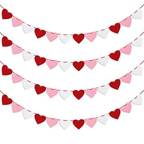 KatchOn, Felt Valentine Conversation Hearts Decorations - Pack of 12, No DIY | Valentines Day Decor | Valentines Decorations Outdoor | Valentine