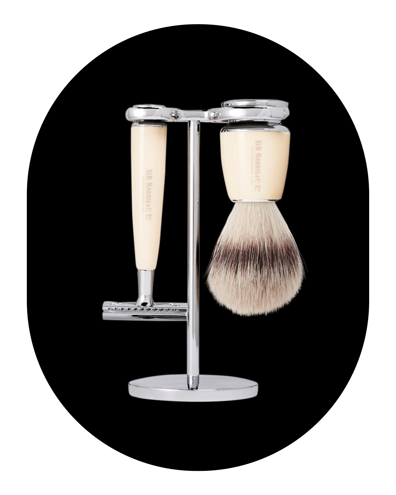 Safety Chrome and Resin Three-Piece Shaving Set
