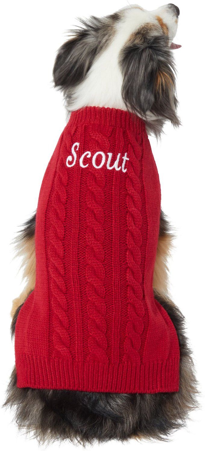 Personalized Cable Knit Dog Sweater