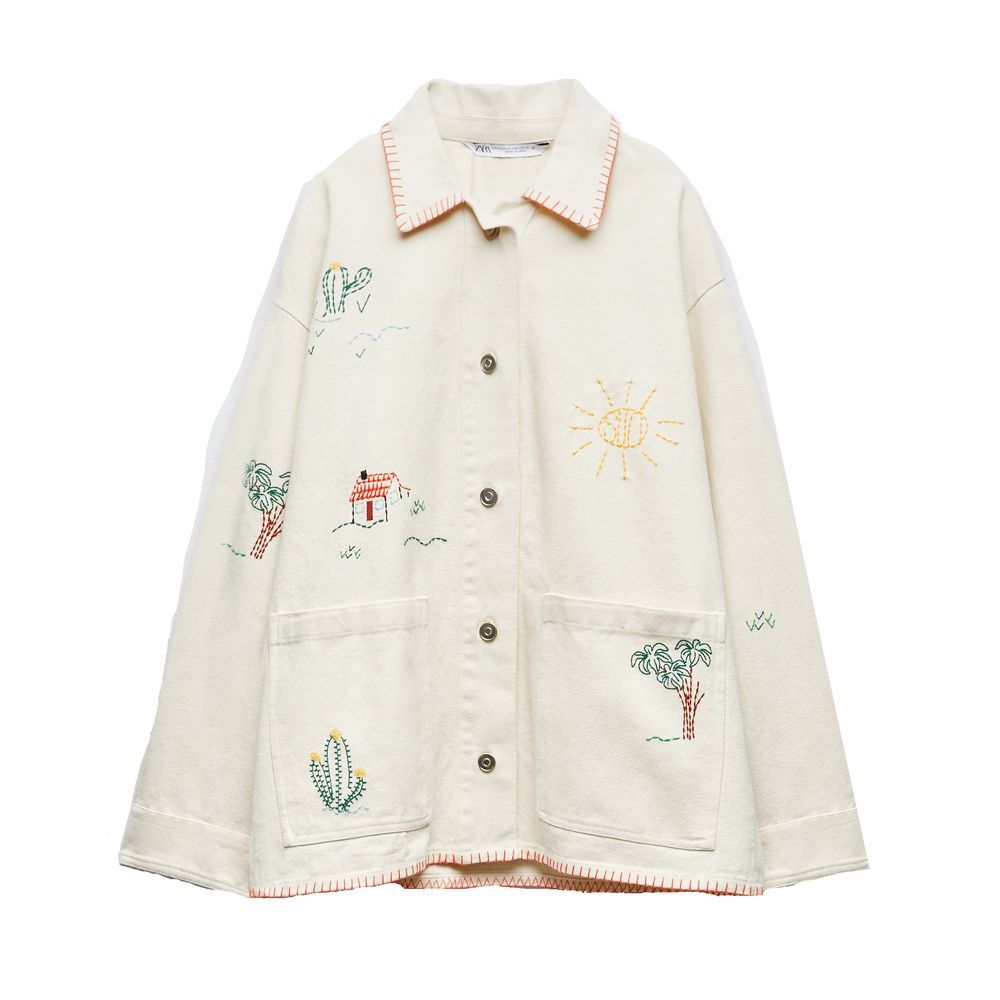 Embroidered Cotton Overshirt 