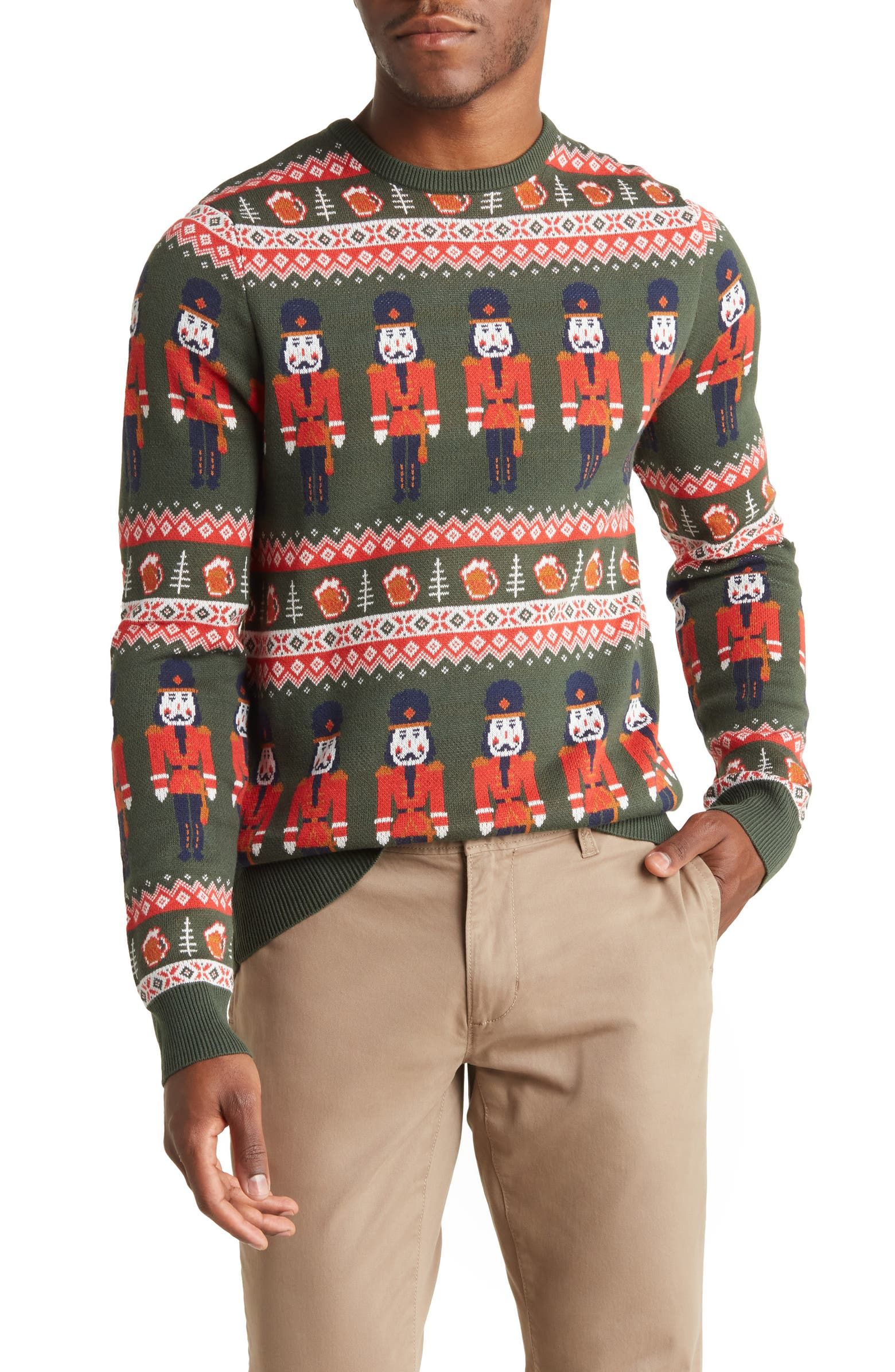 Holiday Jacquard Trim Fit Sweater