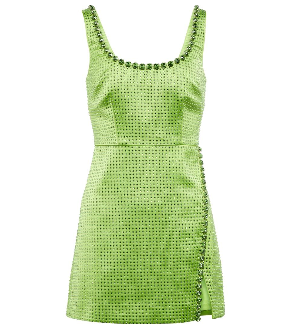Green bedazzled mini-dress