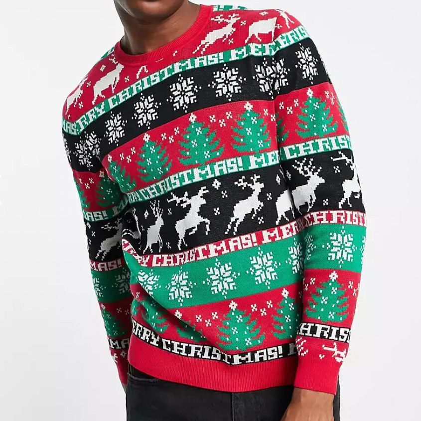 Ugly Christmas Party Classic Knitted Ugly Christmas Sweater for Men and  Women 